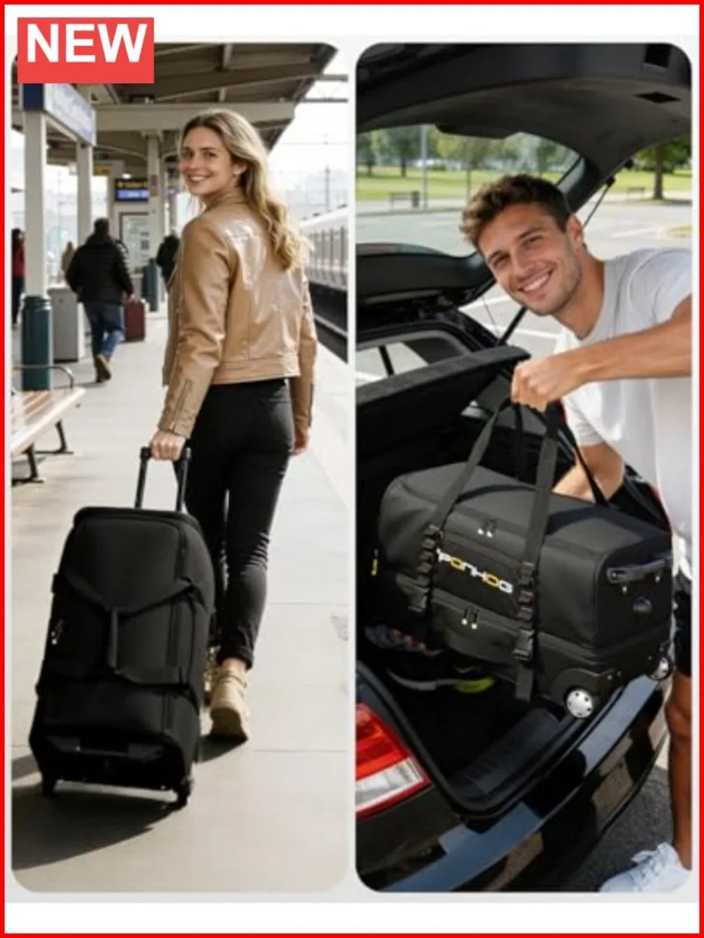 25 Inch Rolling Duffle Bag with Wheels, Water Resistant Travel Duffel